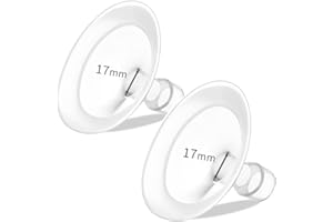 PumpMom-us 17mm Flange with Soft Rim, Breast Pump Shields Flanges for Medela, Replace Flange Compatible with Medela Breast Pumps PersonalFit, Freestyle, Maxflow, Freestyle Flex Swing Maxi Connector