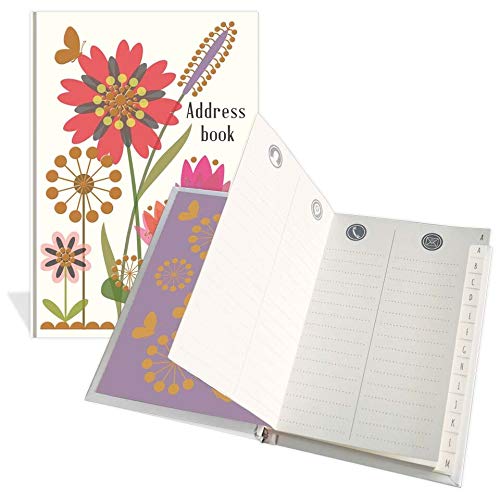 Luxury Pocket Address Book - Flowers Design- 104 Pages - Size 91mm x 130mm