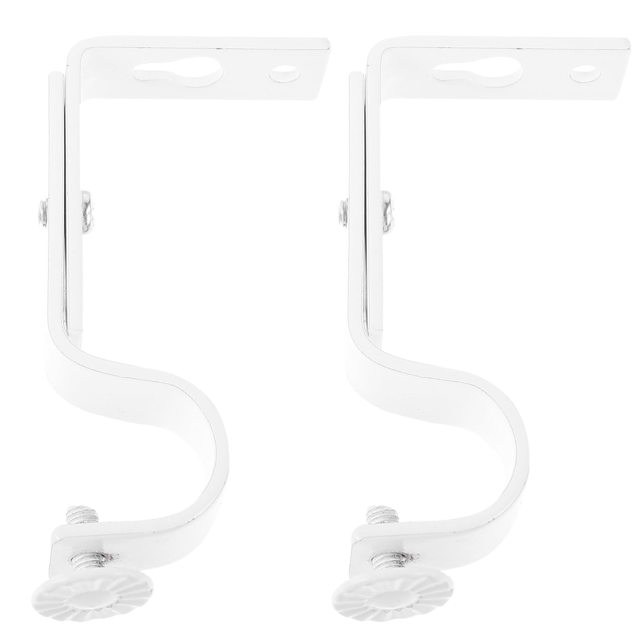 WINOMO Curtain Pole Brackets Silver Heavy Duty Curtain Pole Brackets Heavy Duty Silver Curtain Single Tracks 2pcs fit 12-22mm Curtain Rod Supports Single Rail Brackets Curtain