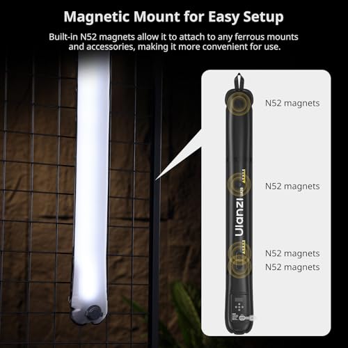 ULANZI UA20 20W Bi-Color Inflatable Tube Light, Portable Handheld Magnetic 2700K to 6500K CRI 95+ Air Video Streaming Light 1/4" Mounting Photography Lighting Stick