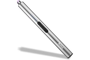 SUPRUS Electric Arc Windproof Lighter Flameless USB Rechargeable Lighter with Safety Lock (Silver)