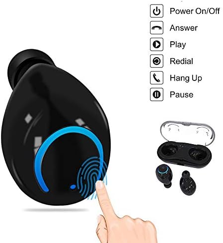 YMNL Mini Bluetooth Headset, In-Ear Headphones HIFI Dual Channel Sound Quality Wireless Waterproof Noise Reduction Bluetooth 4.2,Black [Energy Class A]