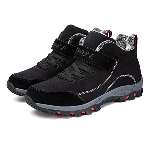 Dermanony Womens Fur Lined Winter Snow Sneakers Casual Sports Shoes Winter Warm Within Velvet Hiking Shoes