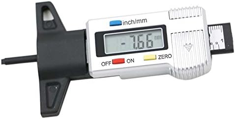 Tire Tread Tester, XY ZONE Car Tire Tester Brake Shoe Pad Wear Digital Tyre Depth Gauge Tread Checker (silver)