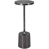Uttermost Sanaga 10" Wide Textured Antique Nickel Modern Drink Table