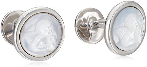 ROTENIER Classic Sterling Silver Carved Mother-Of-Pearl Cufflinks