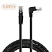CableCreation CAT6 Ethernet Patch Cable RJ45 LAN Cable Gigabit Network Cord 90 Degree Upward Angled,Bandwidth up to 250MHz 1Gbps for PC, Router, Modem, Printer, Xbox, PS4, PS3-3.3 Feet,Black