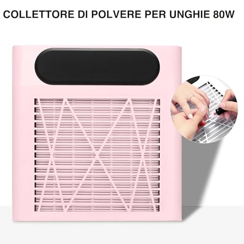 VOLTIX Professional Desktop Nail Extractor for Pedicure and Manicure, Nail Vacuum Cleaner with Adjustable Suction Speed and Intensity, Nail Dust Collector (Pink)