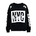 Urparcel Womens Sweatshirt Top Letter Print Hoodies Blouse Long Sleeve Sweats