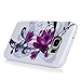 S7 Edge Case,Samsung Galaxy S7 Edge Case - Badalink Soft TPU Rubber Skin Gel Bumper Ultra-thin Slim Fit Print Cover with High Definition Screen Protector & Dust Plug & Stylus Pen - Purple Flowers