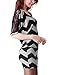 Allegra K Women Lace Patch Zigzag Tunic Batwing Sleeve Blouson Shirts