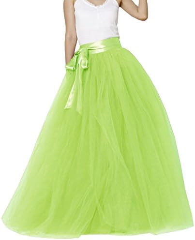 Lisong Women Floor Length Bowknot Tulle Party Evening Skirt