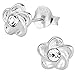 Hypoallergenic Sterling Silver Jeweled Flower Stud Earrings for Kids (Nickel Free)