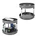 mDesign 2-Tier Lazy Susan Turntable for Bathroom Counter and Cabinets - 9 Inch Rotating Organizer Caddy - Bathroom Lazy Susan for Medicine Storage - Ligne Collection - 2 Pack - Charcoal Gray/Chrome