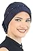 Braided & Pearl Detail Headwear | Hairloss Hats and Turbans (Navy)