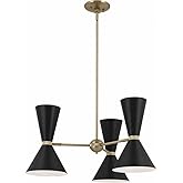 Kichler Phix 30.75 Inch 6 Light Chandelier in Champagne Bronze with Black