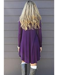 Camisa Vestidos Para Mujer Casual Fiesta Cóctel con mangas de Koobea