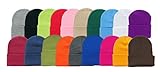 OPT Brand. Wholesale 6 PCS Unisex Knit Long Cuff Ski Solid Plain Beanie Cap