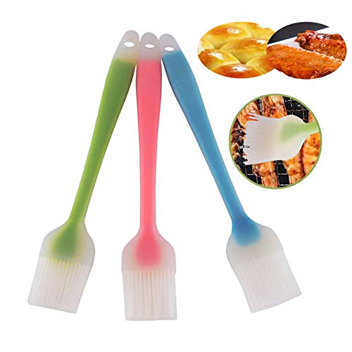 iPstyle Basting Brush Silicone Pastry Baking BBQ Sauce Marinade Meat Glazing Oil Brush Heat Resistant, Kitchen Cooking Baste Pastries Cakes Meat Desserts, Dishwasher Safe 4 Pack (8.2" Brush - 4Pack)
