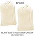 PACK of 2, 100% Cotton Extra-Large Laundry Bag 24 Inches by 36 Inches in Natural Color by Linen Clubs - Lightweight and Durable, gives you a long-term solution to your laundry carrying needs