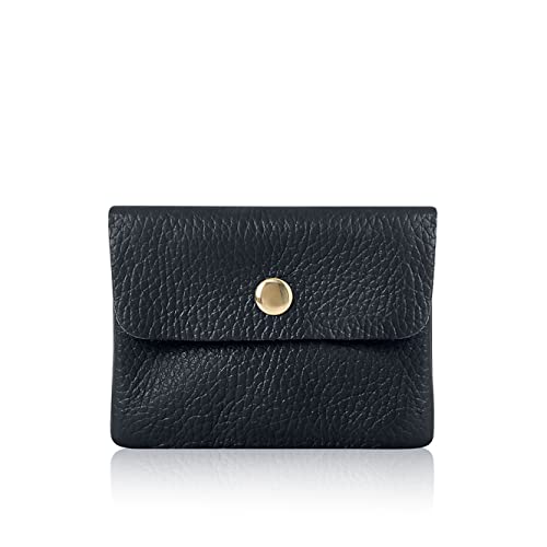 Montte Di Jinne - Women Italian Textured Soft Leather Coin Bag Coin Purse and Card Holder (Navy)