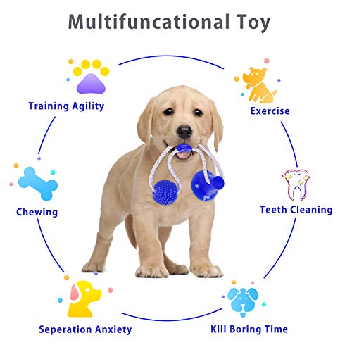 image for Feeke Pet Molar Bite Toy, Multifunction Interactive Ropes Toys, Self-P