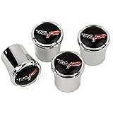 Chevrolet Corvette C6 Z06 ZR1 Valve Stem Tire Caps - Black Logo