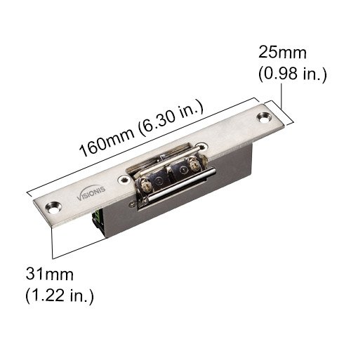 image for Visionis VIS-GDEL100-FSESA 1,100lbs Electric Door Strike for Glass Doo