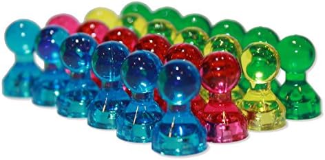 24 Assorted Colors Acrylic Magnetic Map/push Pins - Perfect As Office for Maps Magnets, Calendar Magnets, Whiteboard Magnets, Refrigerator Magnets( Green,Blue,Pink,Yellow)