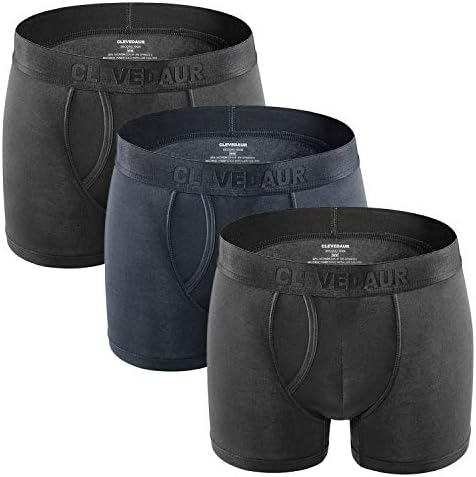 CLEVEDAUR Men's Underwear 4" Antimicrobial Mirco Modal Trunks (Pack of 3)