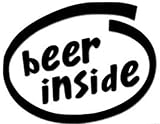 Beer Inside Vinyl Cut Decal | Cooler Fridge Cars Trucks Vans Walls Toolbox Laptop | 5 X 4 In Decal | KCD268