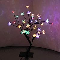 Musitelying 40cm 40LED Cherry Blossom Bonsai Table Light USB Lamp Holiday Party Home Decor Portable Table Light Multicolor