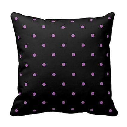 Amazon Com Purple Dots On Black Pillows Personalized Throw Pillow