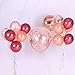 FUNPRT Burgundy Silver Rose Gold Latex Balloon and Rose Gold Confetti Balloons,50 Count,12 inch