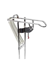 Portacañas de pescar LeaningTech RHA 01, con fijador de anzuelo automático, resorte doble, inoxidable, soporte plegable y ajustable, color plateado