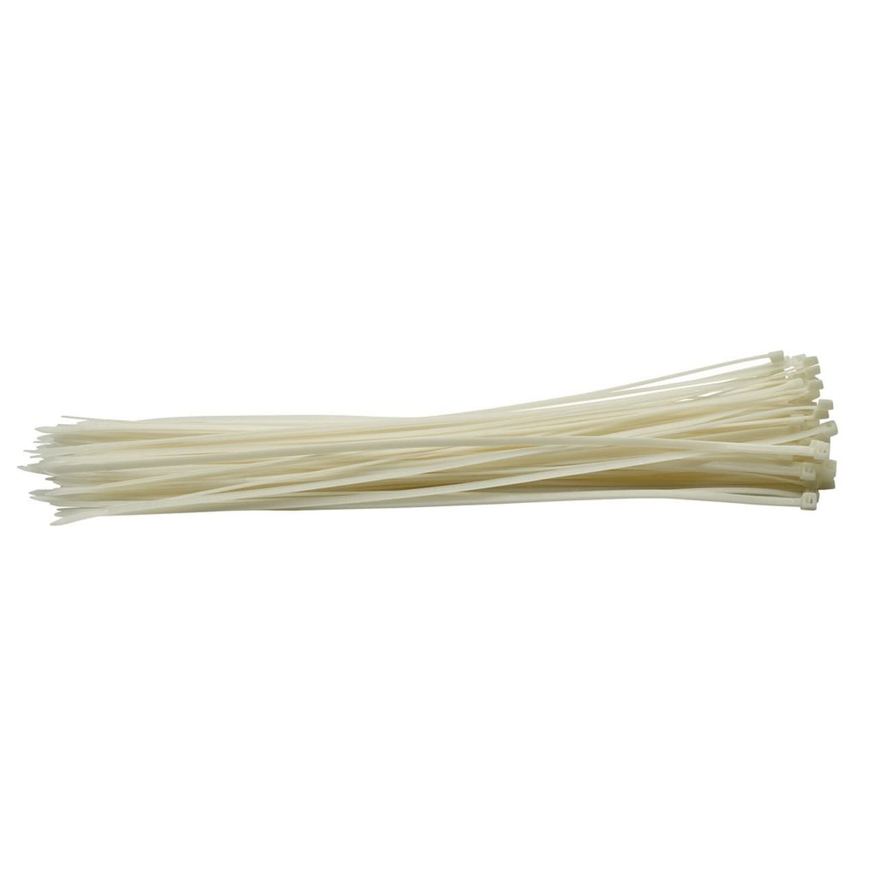 Draper 70401 Nylon 4.8 x 400mm White Cable Ties (100 Pieces)