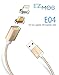 3rd Generation Magnetic Cable Ez4Mob USB Charger Cable Lightning for iPhone 5, 5c, 5s, SE, 6, 6 Plus, 6s, 6s Plus, 7, 7 Plus and Android (Gold)