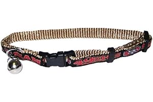 Pets First COLLAR for CATS - NFL SAN FRANCISCO 49ERS CAT COLLAR. - Strong & Adjustable FOOTBALL Cat Collars with Metal Jingle Bell