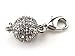 CleverDelights 8 Magnetic Jewelry Clasps - Rhinestone Ball Style + Lobster Clasp - Silver Color