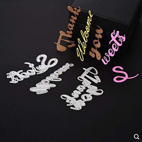 Thank You for Your Welcome Letter in English. Paper Knife Mold Template Hand Account Embossed Carbon Steel Knife Die Size: 9 * 5.5, 8.8 * 2.6, 9 * 3.7Cm