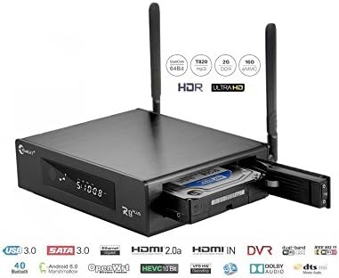Eweat R9Plus 3D 4K UHD Blu-ray Android Quad Core Smart H.265 HD TV Media Player with HDD Bay, WiFi, Dolby 7.1, Gigabit LAN, 2GB RAM, 16GB Storage, 4 Core CPU, 8 Core GPU