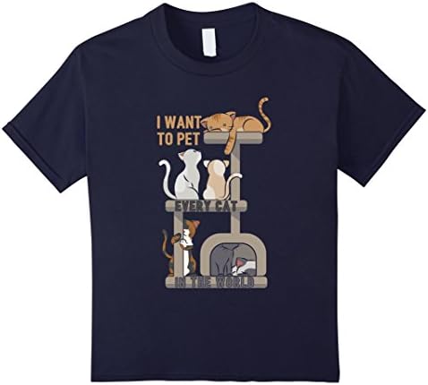 Kids Cat Tree Playhouse Kitten Animal Rescue Lovers Shirt 4 Navy