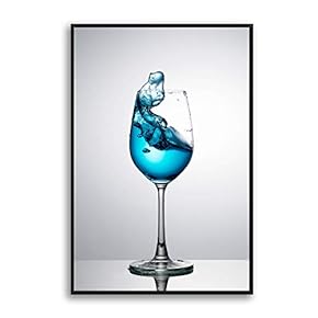 Framed Canvas Wall Art Wine Glass Canvas Prints Home Artwork Decoration for Living Room,Bedroom - 16x24 inches