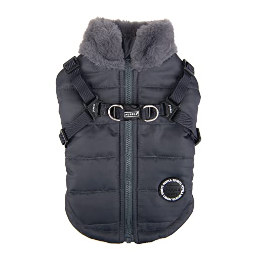 Puppia Dog Coat for small and medium dogs - DONAVAN - cozy warmth and comfort - dog jacket, Grey