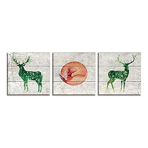 3 Piece Canvas Wall Art Rustic WoodCanvas Prints Home Artwork Decoration for Living Room,Bedroom - 12"x12"x3 Panels