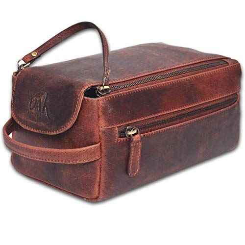 toiletry bag for men - toiletry bag for women leather toiletry bag travel dopp kit Leather dopp men (Brown Crazy Horse) - Thumbnail 7