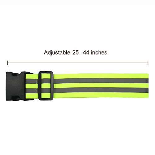 YUNYILAN Reflective Elastic Belt or Sash, Military Heritage Style Glow Belt, Running Walking Motorcycling and Outdoor Sports Safety Glow Beltï¼ŒAdjustable