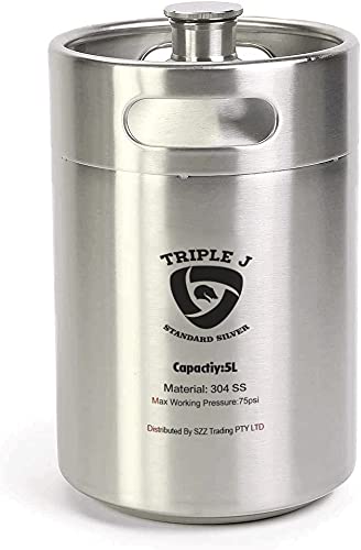 Triplej Mini Stainless Steel Growler Ss Keg 5L 304 (174MM X 280MM) Home Brew