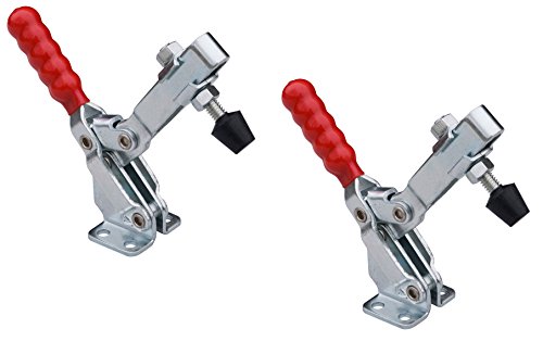 POWERTEC 20335 Quick Release Toggle Clamp (Vertical) w Rubber Pressure Tip - Hold Down Hand Tool 500 lb Holding Capacity, 12130-2PK
