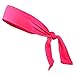 Headbands Tie on Headband for Women Men Running Athletic Hair Head Band Elastic Sports Sweat Basketball Sweatband Stetchy Yoga Workout Sweatbands Adjustable Non-Slip Moisture Wicking (Pink)